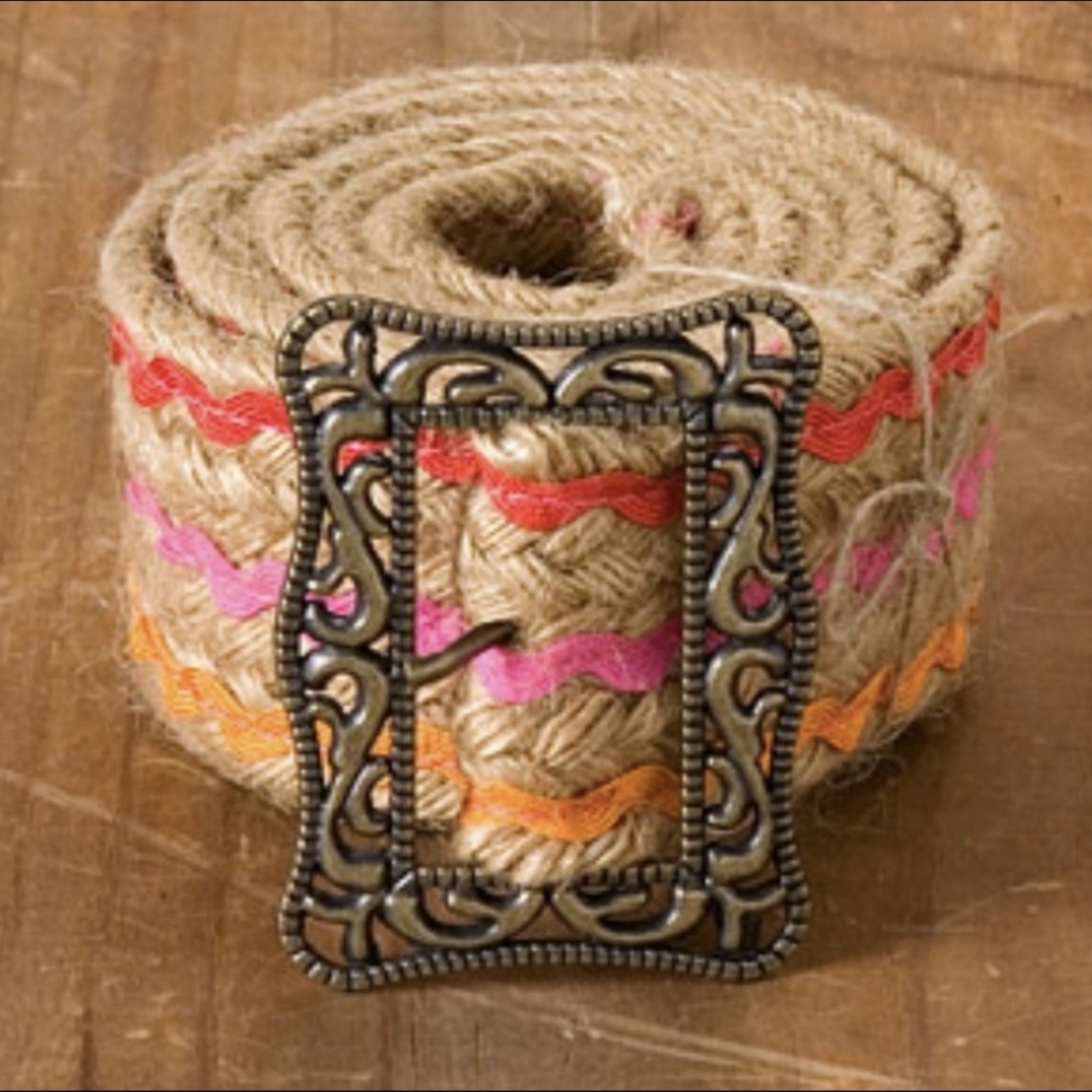 Natural hemp belt with wavy trim choose from 4 styles